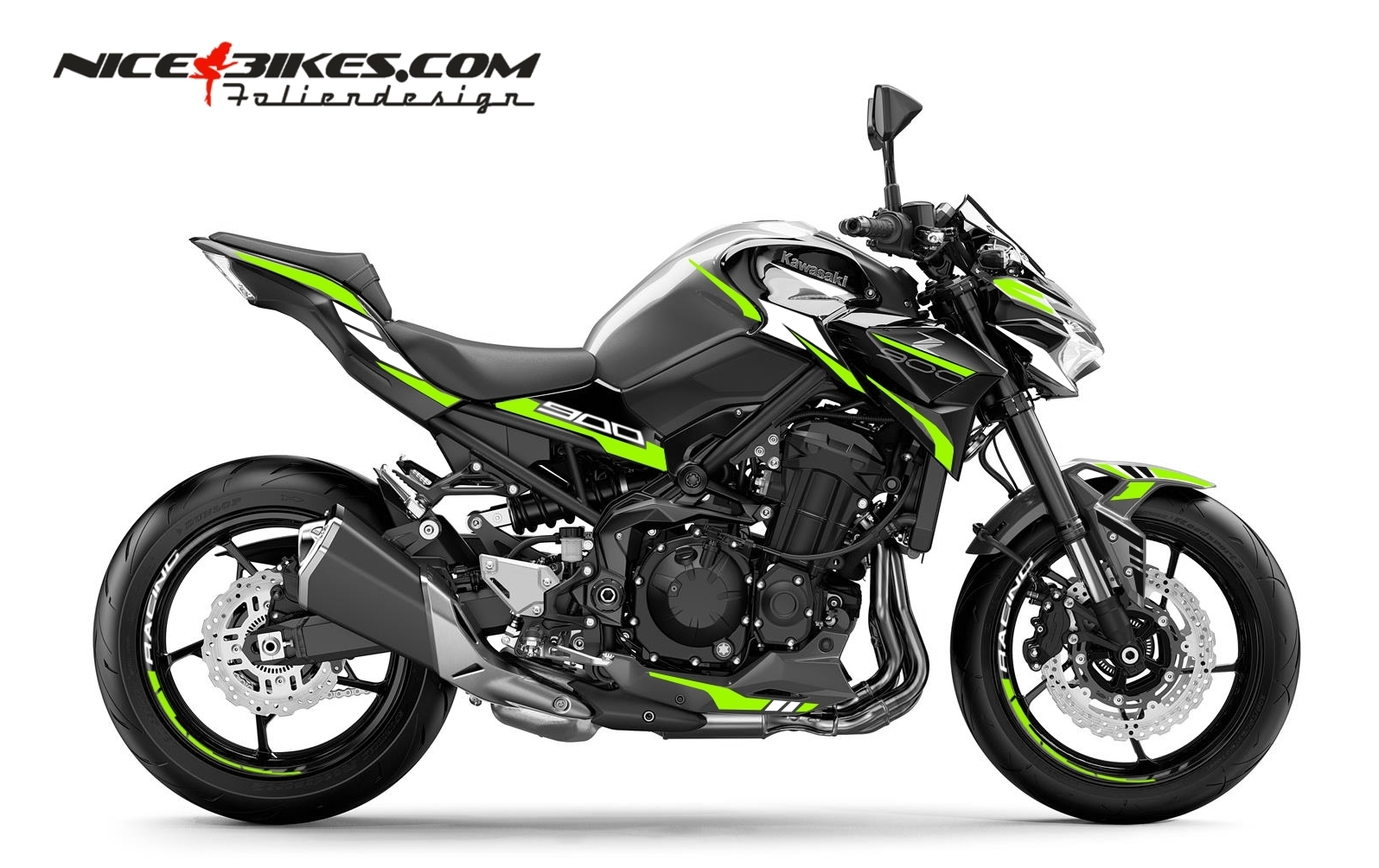 Foliendesign Kawasaki Z900 Limegreen