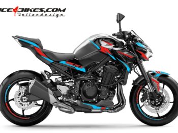 Foliendesign Kawasaki Z900 Ara Blue - Racing Red