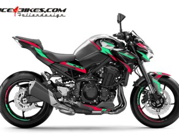 Foliendesign Kawasaki Z900  Himbeer Red - Mint Blue