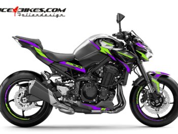 Foliendesign Kawasaki Z900  Manga Violett - Limegreen