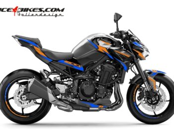 Foliendesign Kawasaki Z900  Evil Orange - Racing Blue