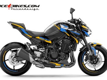 Foliendesign Kawasaki Z900  Hornet Yellow - Ara Blue