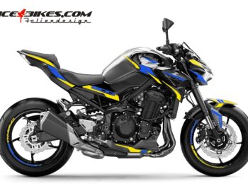 Foliendesign Kawasaki Z900  Neon Yellow - Racing Blue