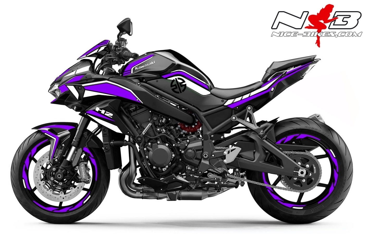 Foliendesign Kawasaki ZH2 Manga Violett