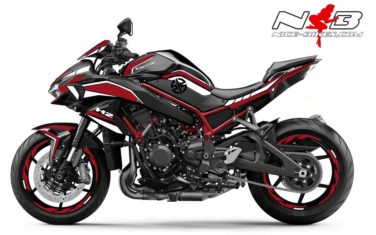 Foliendesign Kawasaki ZH2 Dragon Red