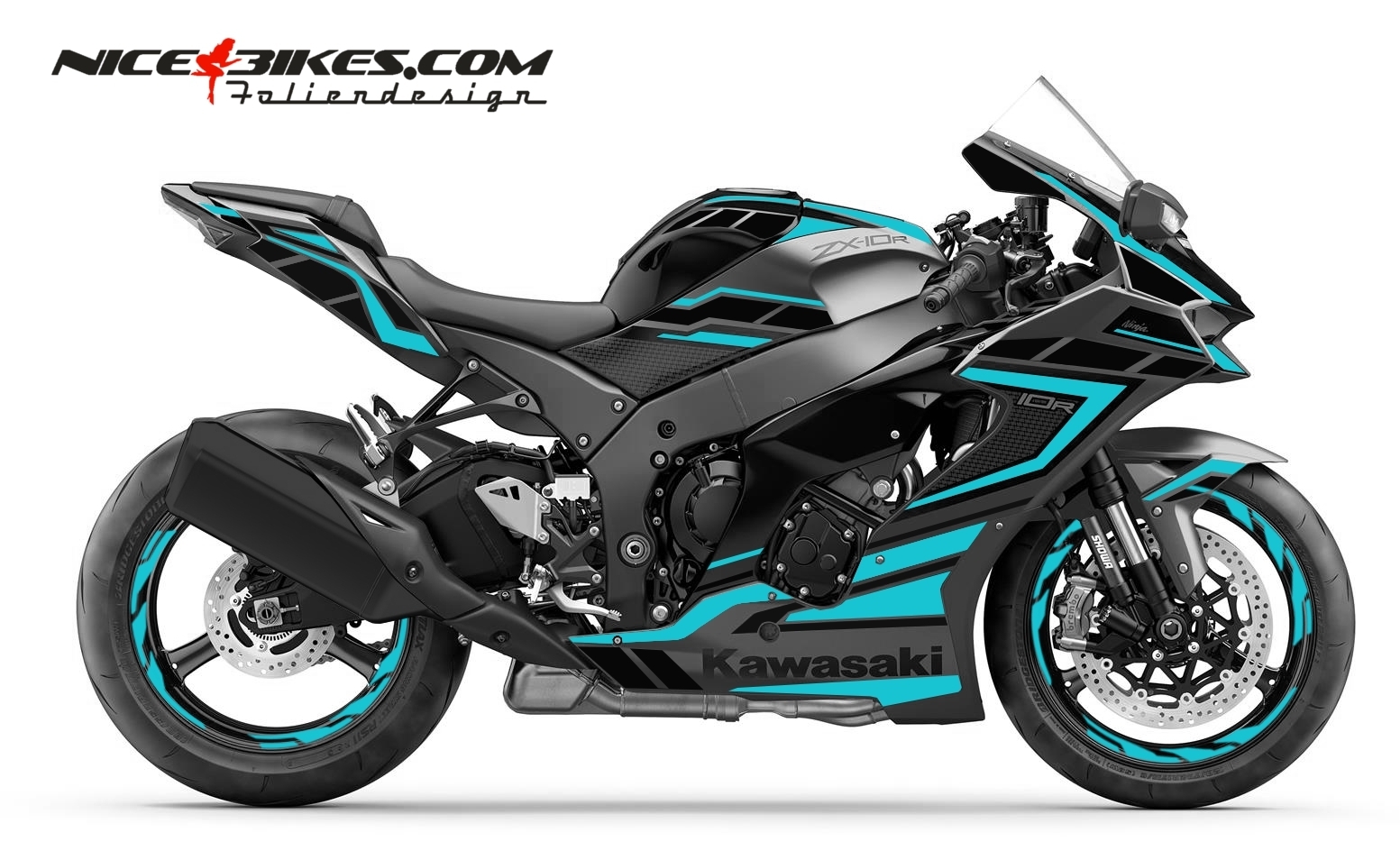 Foliendesign Kawasaki ZX-10R 22 Light Blue