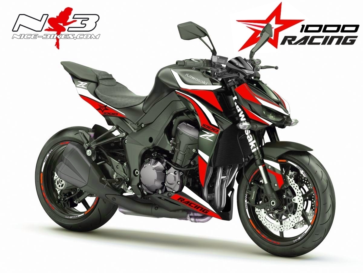 Z1000 Foliendekor rot auf schwarzer Maschine