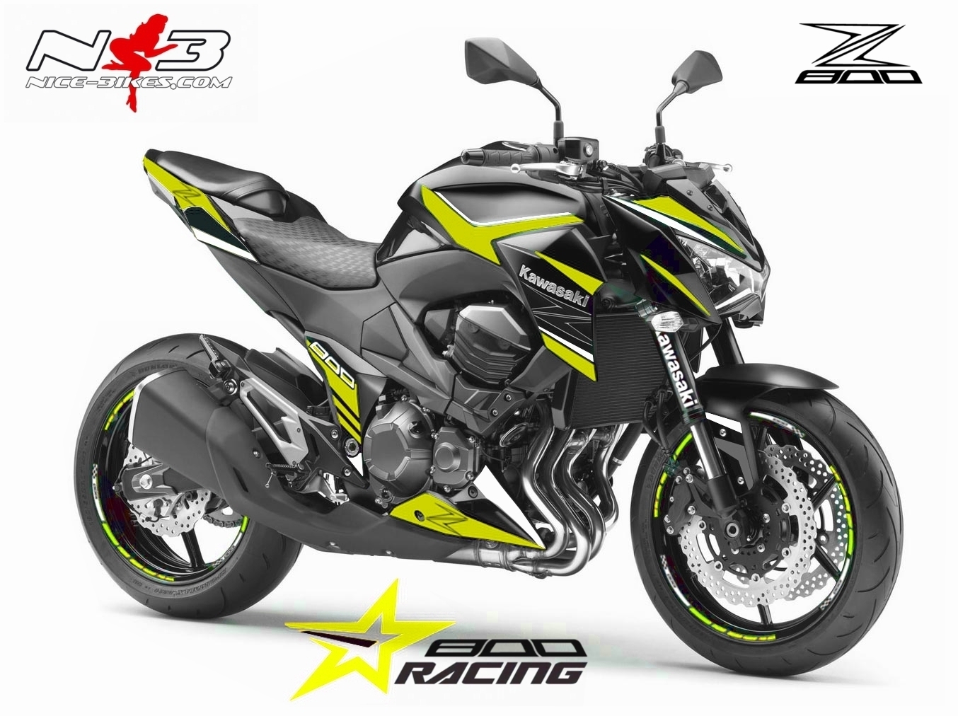 Z800 Foliendekor gelb auf schwarzer Maschine