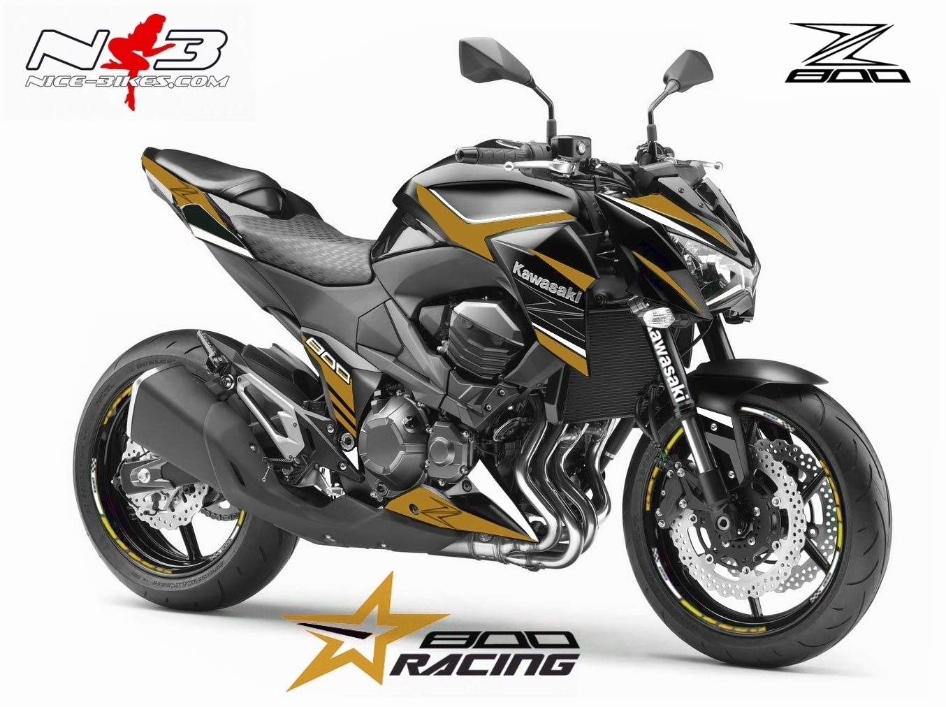 Z800 Power Dekor gold auf schwarzer Maschine