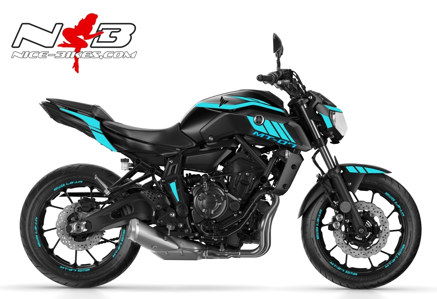 MT07 hellblau auf schwarzer Maschine 2018