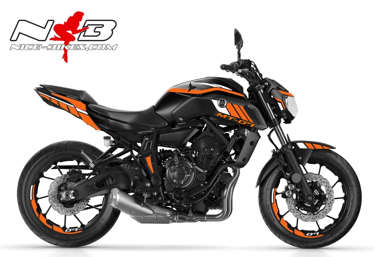 MT07 orange weiß auf schwarzer Maschine 2019