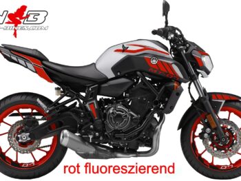 MT07 rot Fluoreszierend auf grauer Maschine 2019