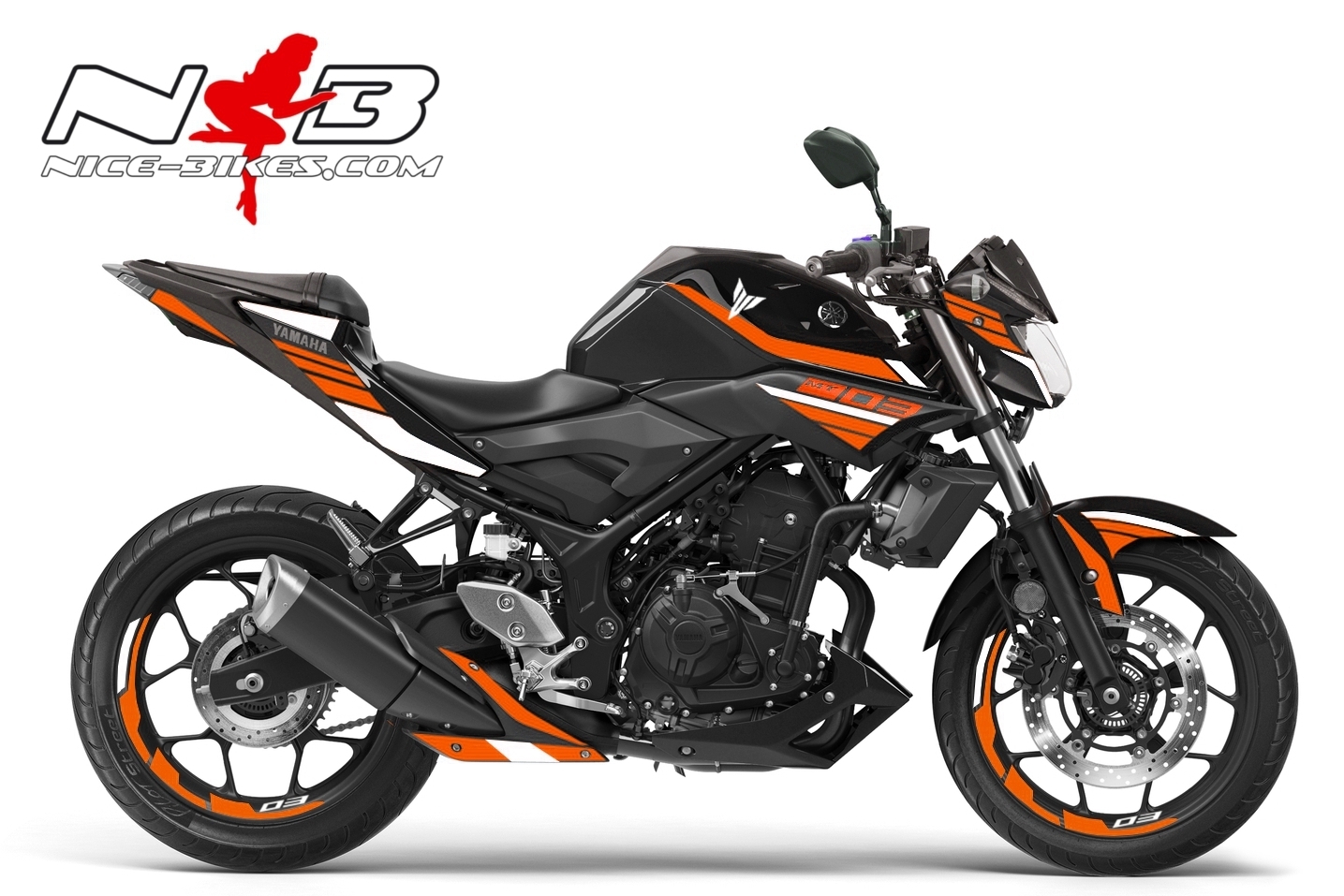 MT03 orange weiß auf schwarzer Maschine 2019