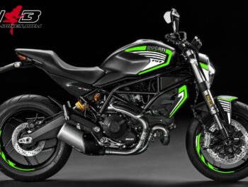 Monster 797 limegreen auf schwarzer Maschine