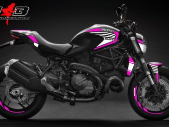 Monster 821 pink auf schwarzer Maschine