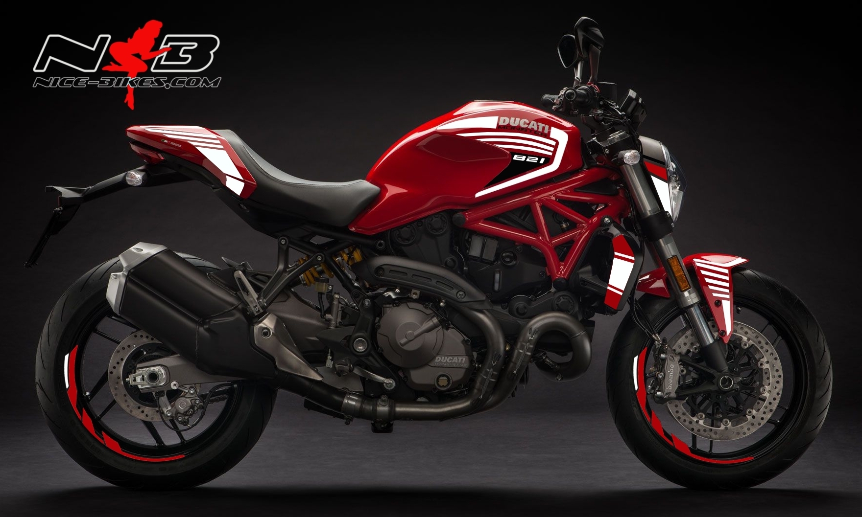 Foliendesign DUCATI Monster 821 Bj. 2020 Racing White