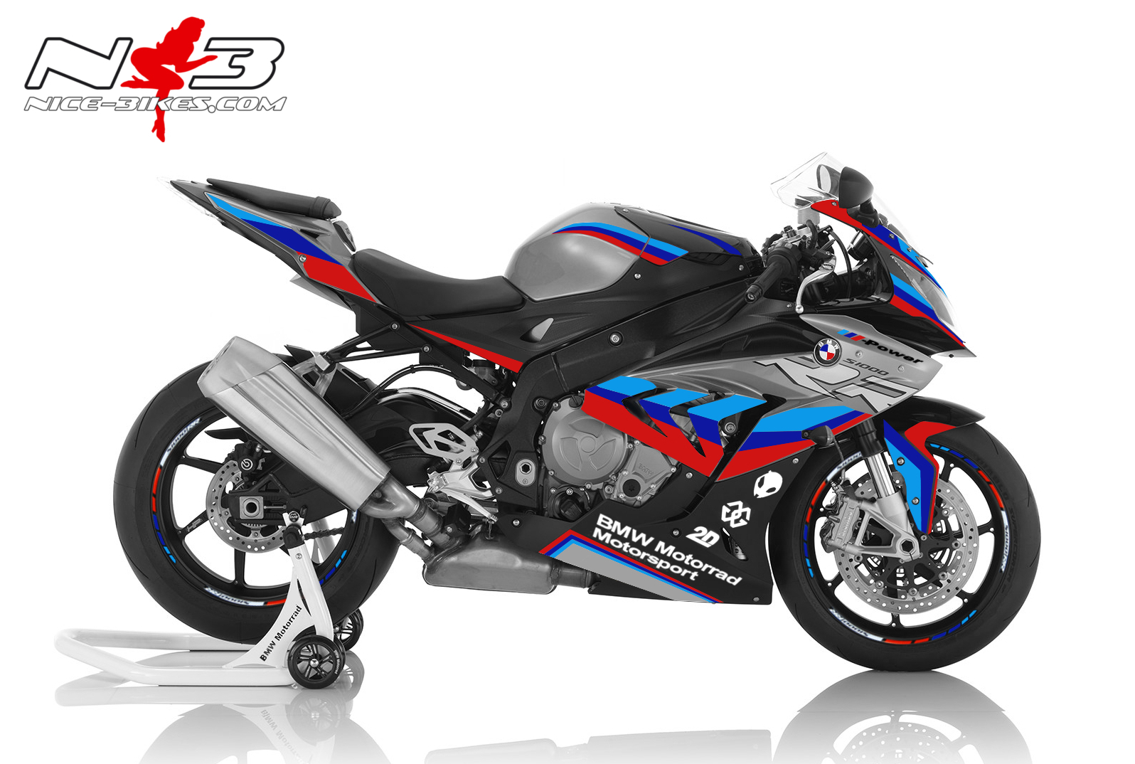 Dekorsatz S1000RR MOTORSPORT EDITION auf schwarz/grauer Maschine 2017-18