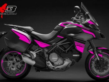 Multistrada 1260 pink auf grauer Maschine