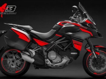 Multistrada 1260 rot auf grauer Maschine