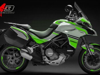 Multistrada 1260 limegreen auf weißer Maschine