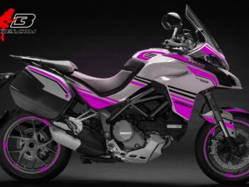 Multistrada 1260 pink auf weißer Maschine