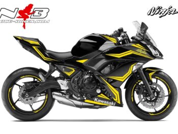 Ninja 650 Foliendekor gelb für Schwarze Maschine