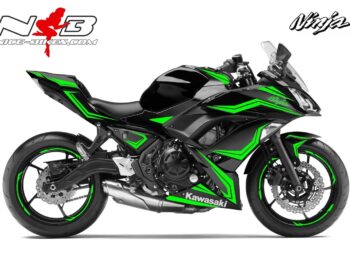 Ninja 650 Foliendekor limegreen für Schwarze Maschine