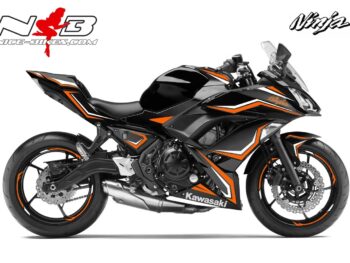 Ninja 650 Foliendekor orange/weiß für Schwarze Maschine