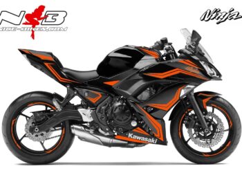 Ninja 650 Foliendekor orange für Schwarze Maschine