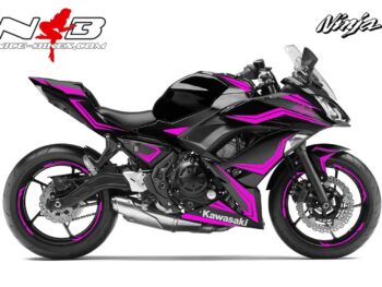 Ninja 650 Foliendekor pink für Schwarze Maschine