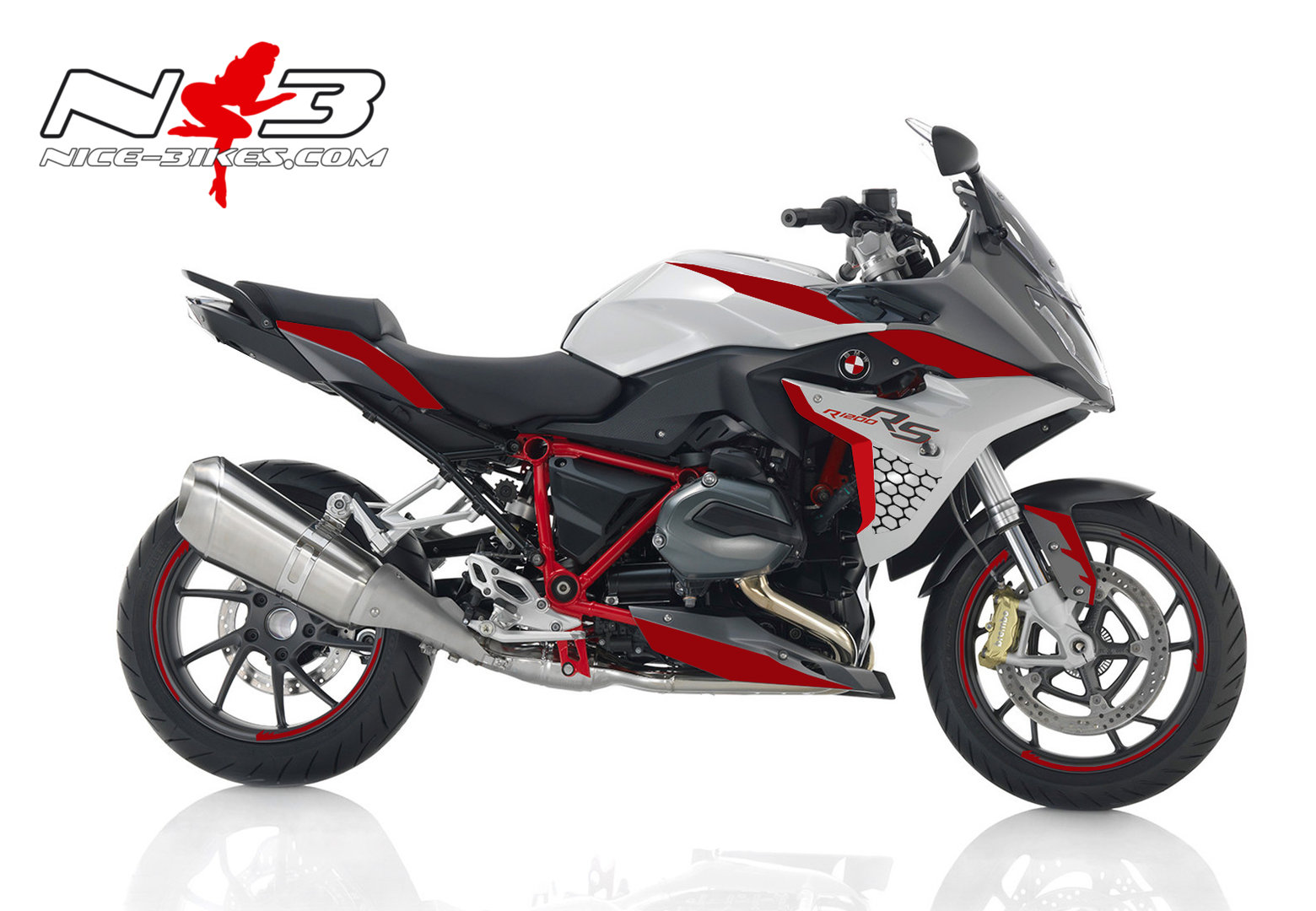 BMW R1200RS Edition rot auf weißer Maschine 2017