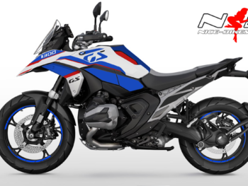 Foliendesign BMW R1300GS 2024 HP Edition auf weißer Maschine