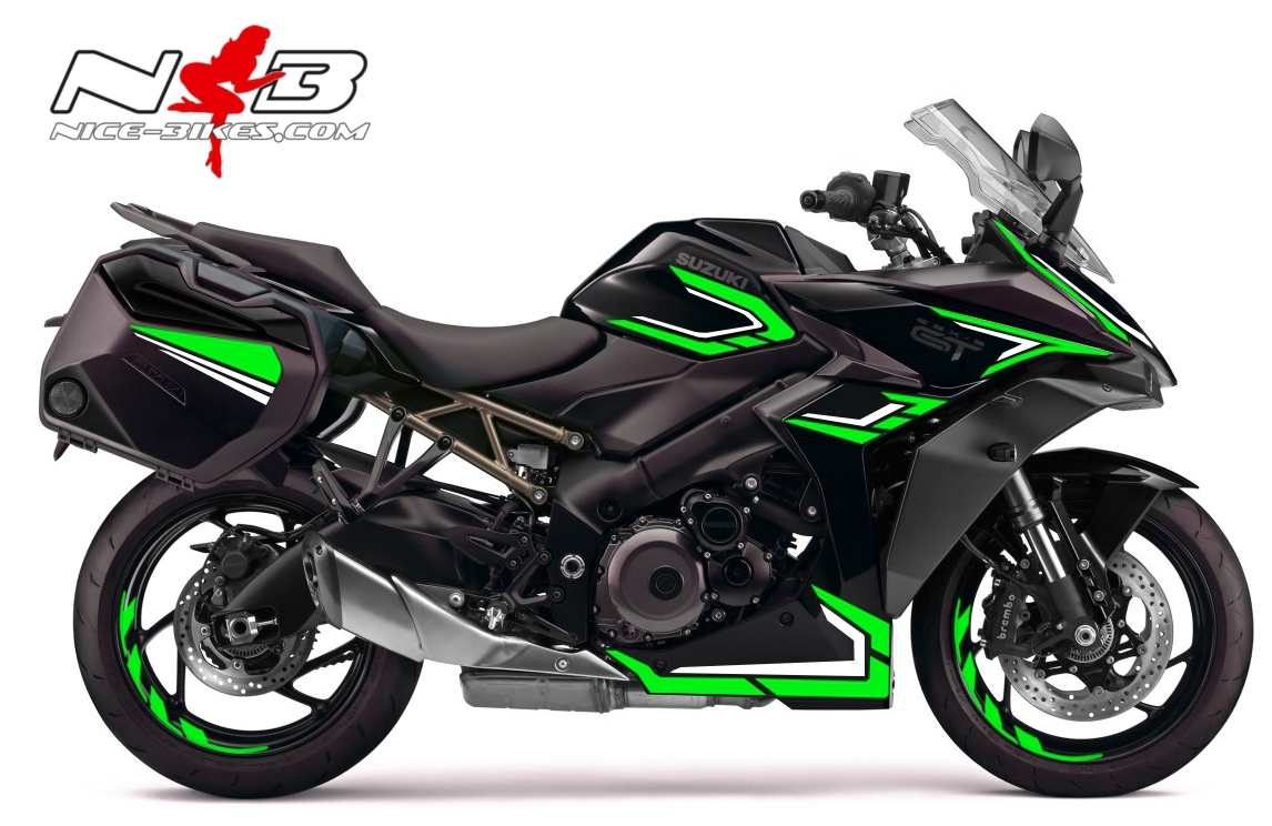 Foliendesign GSX-S1000GT Limegreen 2022