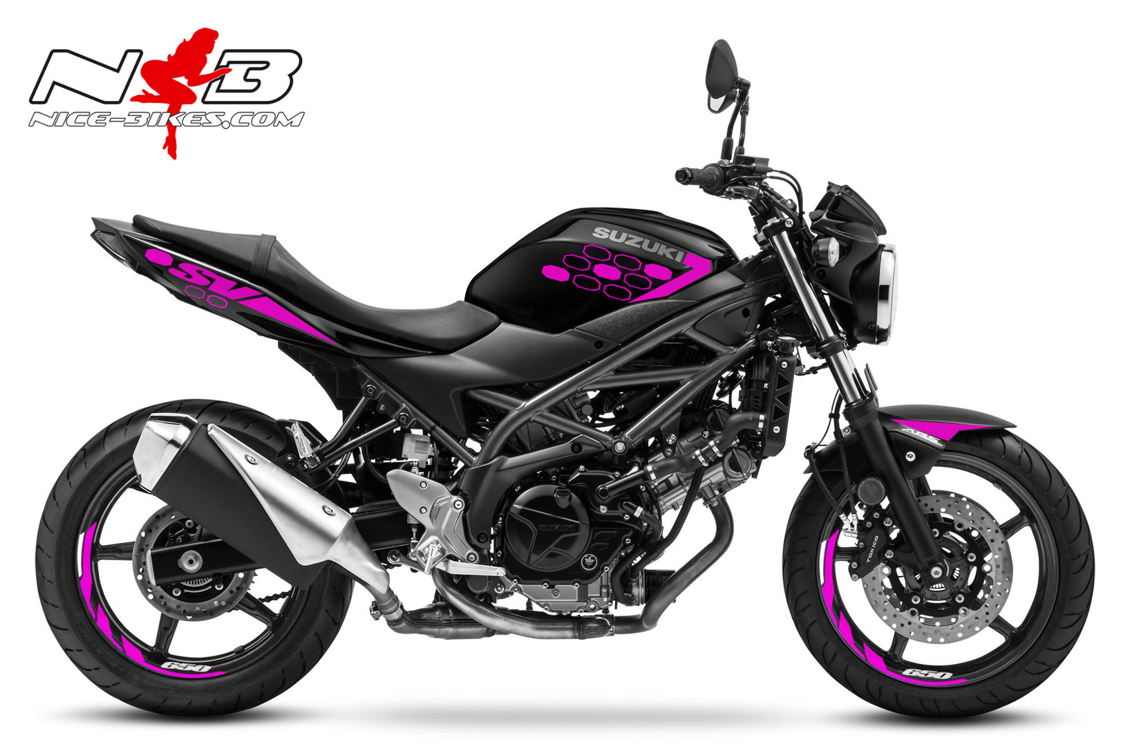 SV-650 pink auf schwarzer Maschine