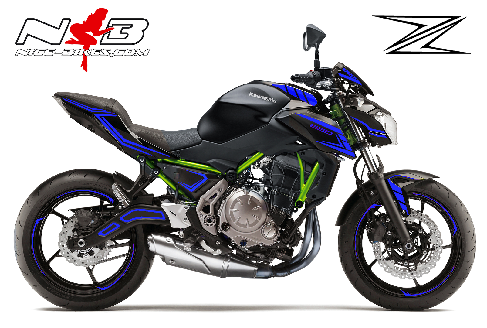 Z650 2019 blau für schwarze Maschine