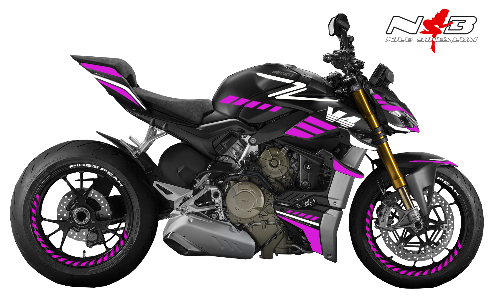 Foliendesign DUCATI Streetfighter ab 2021 SPEED Pretty Pink