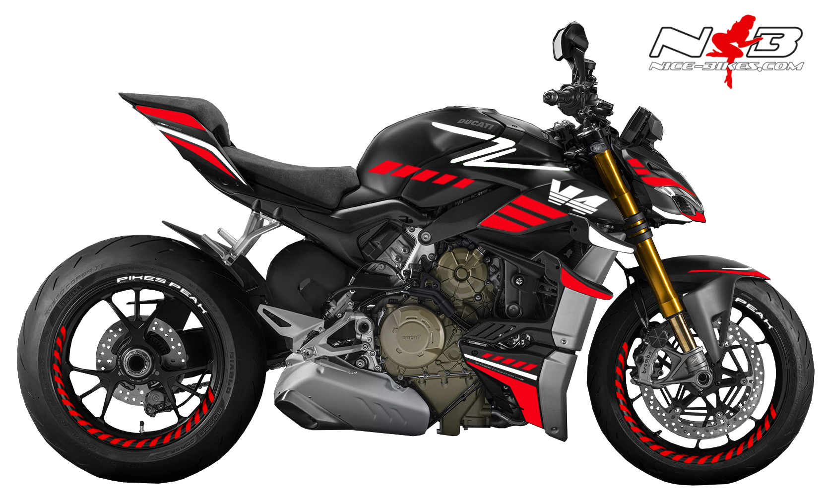 Foliendesign DUCATI Streetfighter ab 2021 SPEED Racing Red