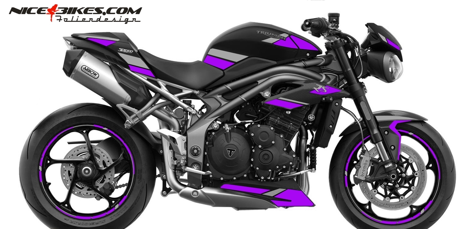 Foliendesign Triumph Speed Triple B.j. 2021 Manga Violett