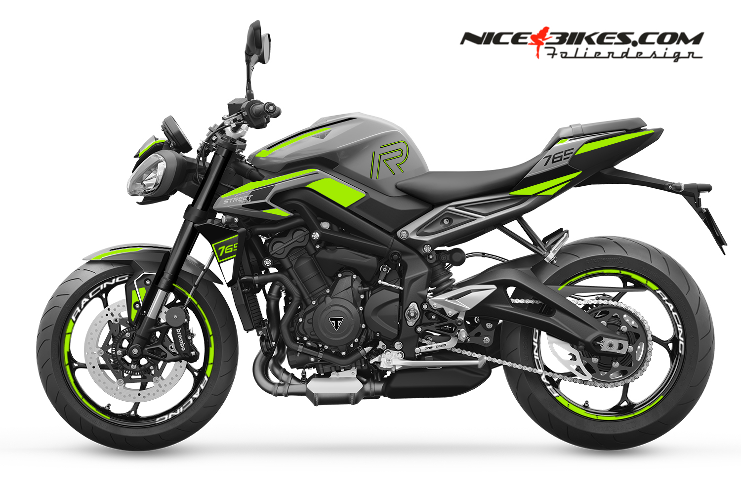 Foliendesign Street Triple 765 2024 Limegreen