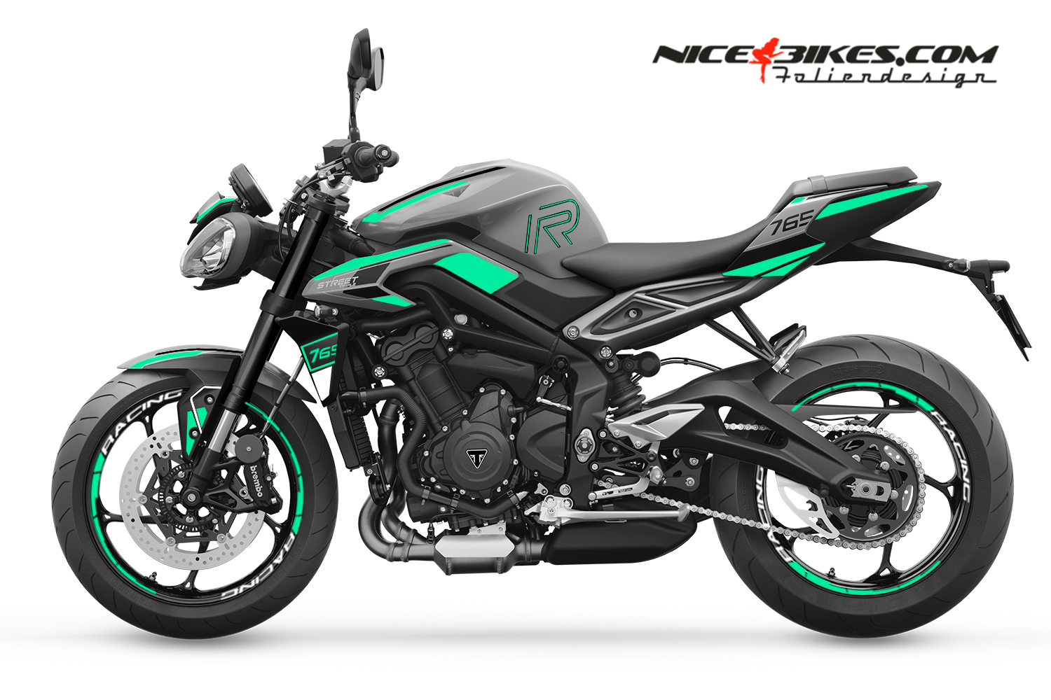 Foliendesign Street Triple 765 2024 Miami Blue