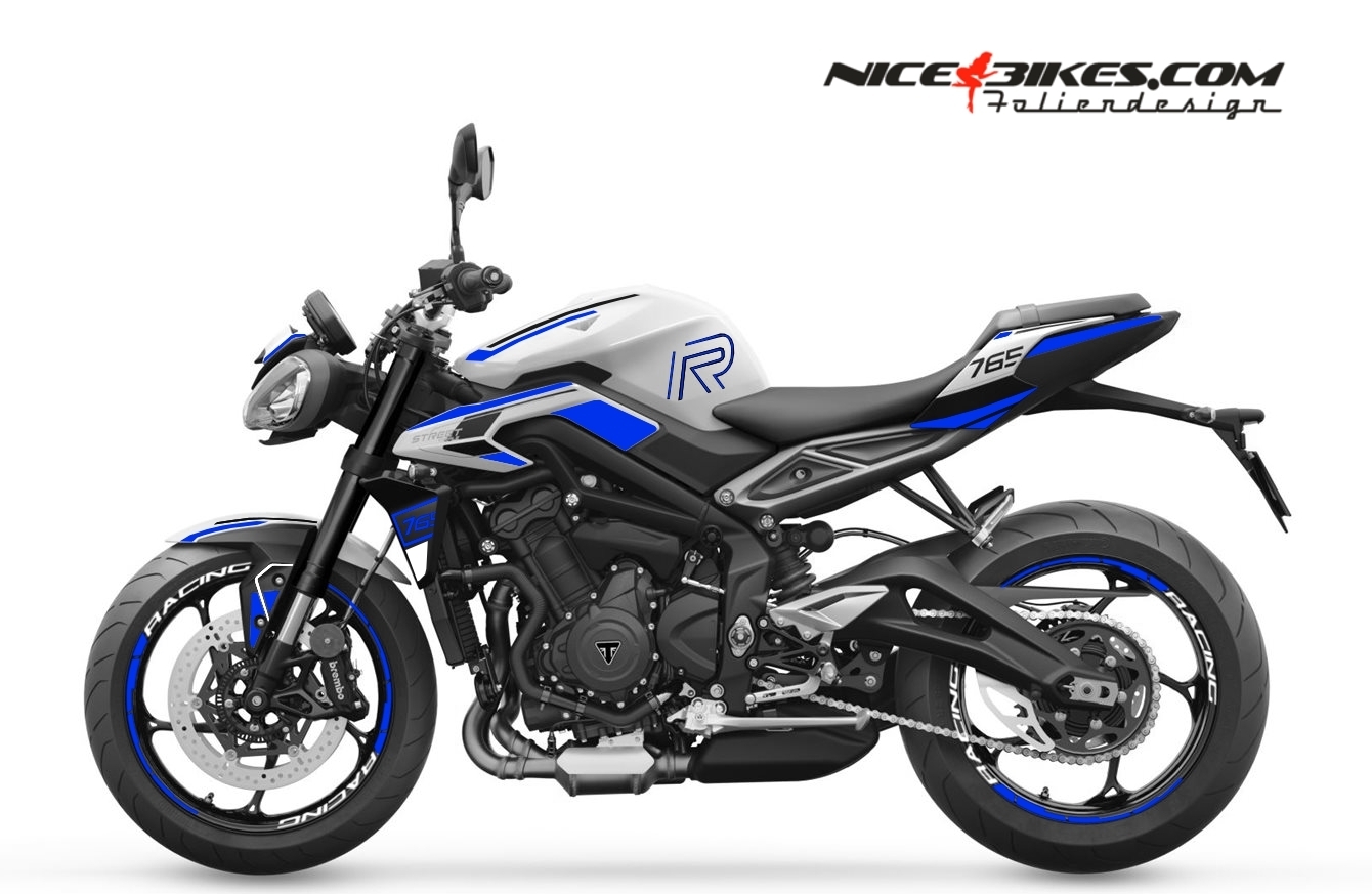 Foliendesign Street Triple 765 2024 Racing Blue