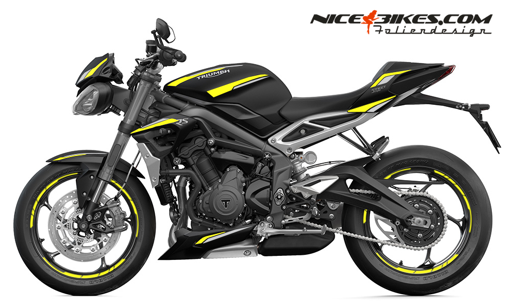 Foliendesign Triumph Street Triple RS B.j. 2021 Hornet Yellow