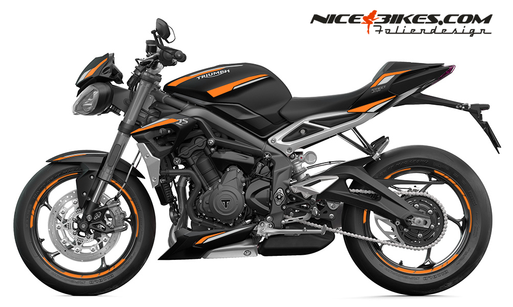 Foliendesign Triumph Street Triple RS B.j. 2021 Evil Orange