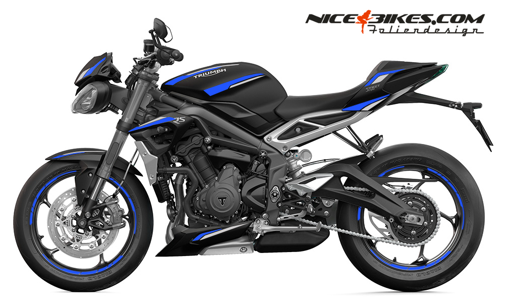 Foliendesign Triumph Street Triple RS B.j. 2021 Racing Blue