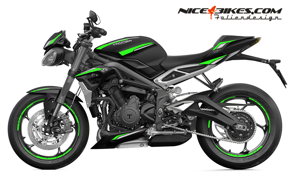 Foliendesign Triumph Street Triple RS B.j. 2021 Lime Green