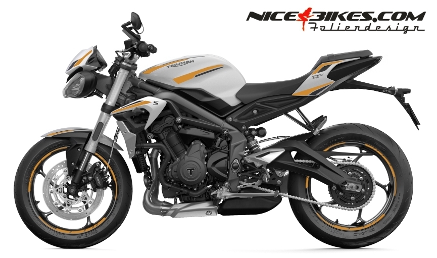 Foliendesign Triumph Street Triple RS B.j. 2021 Olympic Gold
