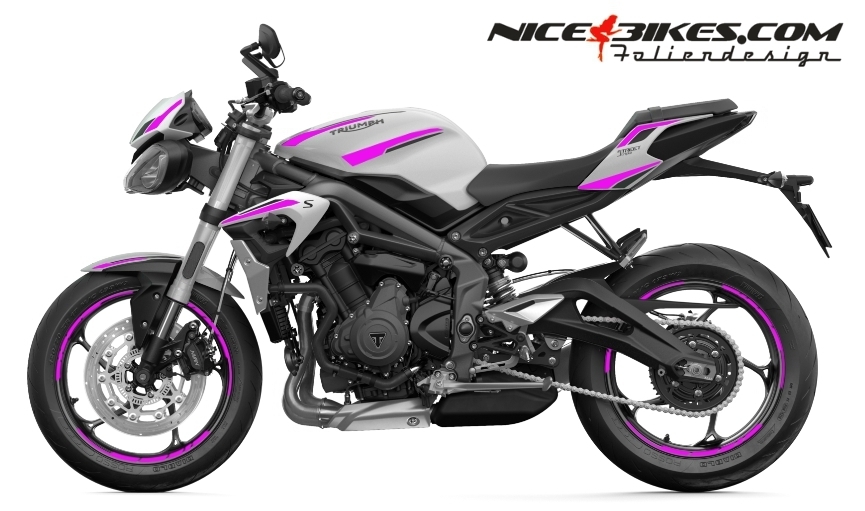 Foliendesign Triumph Street Triple RS B.j. 2021 Pretty Pink