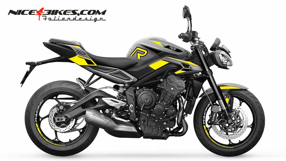 Foliendesign Street Triple 765 2023 Hornet Yellow