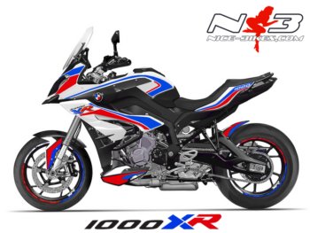 BMW S1000XR Motorsport EDITION blau/rot auf weißer Maschine 2015 /2016