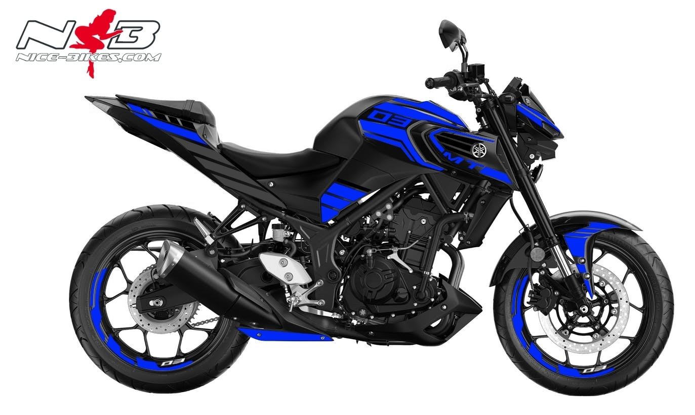 Foliendesign YAMAHA MT03 Bj. 2020 Racing Blue